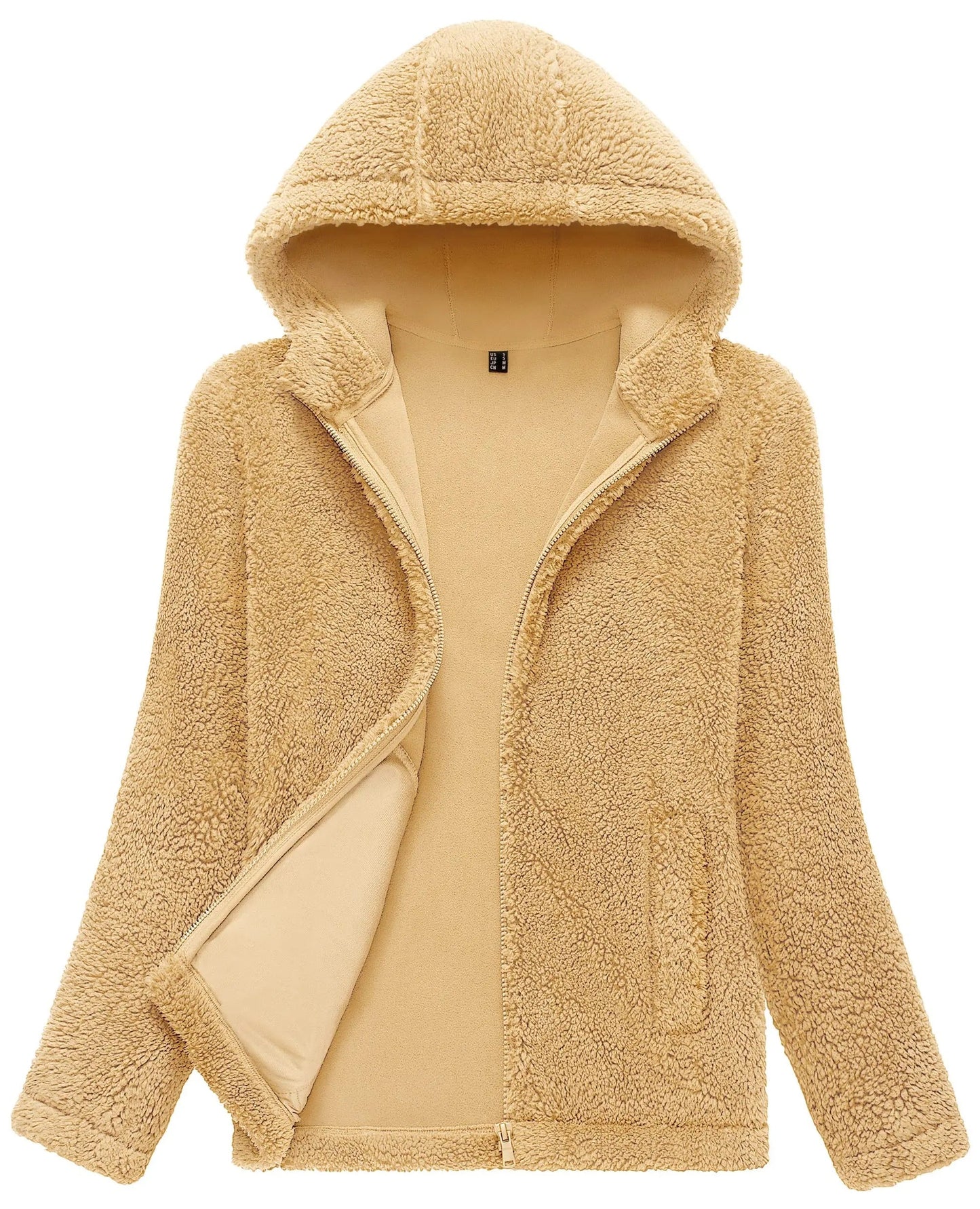 Warm fluffy women's coat