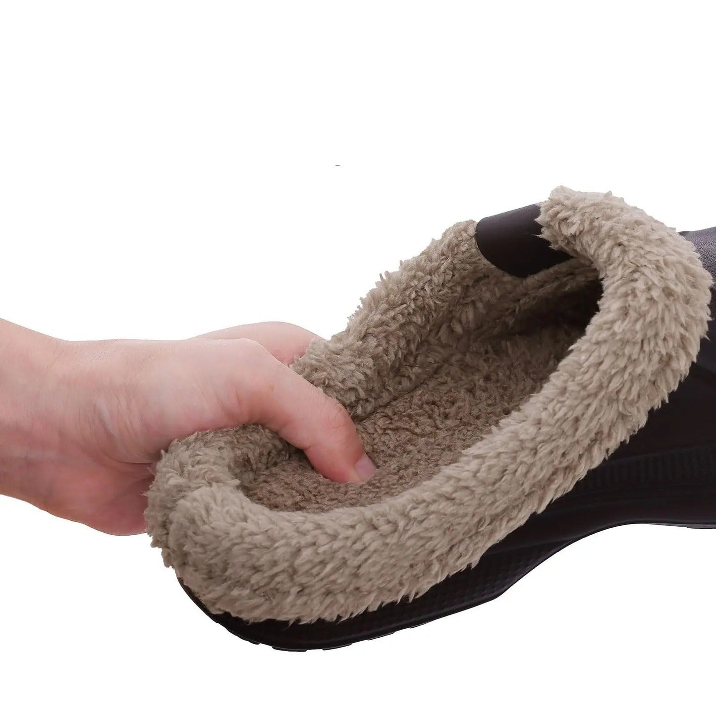 Waterproof fur clogs for men
