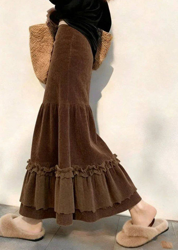 Women's A-Line Skirt Ruffled Patchwork Style 4