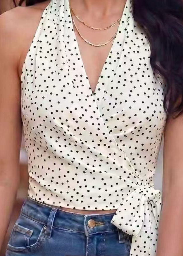Women's Beach Vest V Neck Lace-Up Casual Style 4
