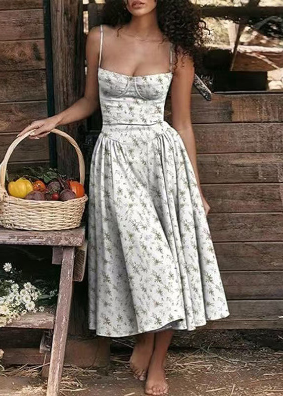 Women's Bustier Top Dress Printed Summer Style 4