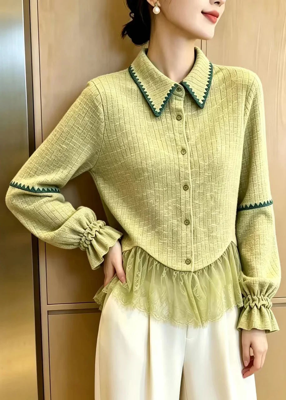 Women's Cardigan Flare Sleeve with Turn-Down Collar 4