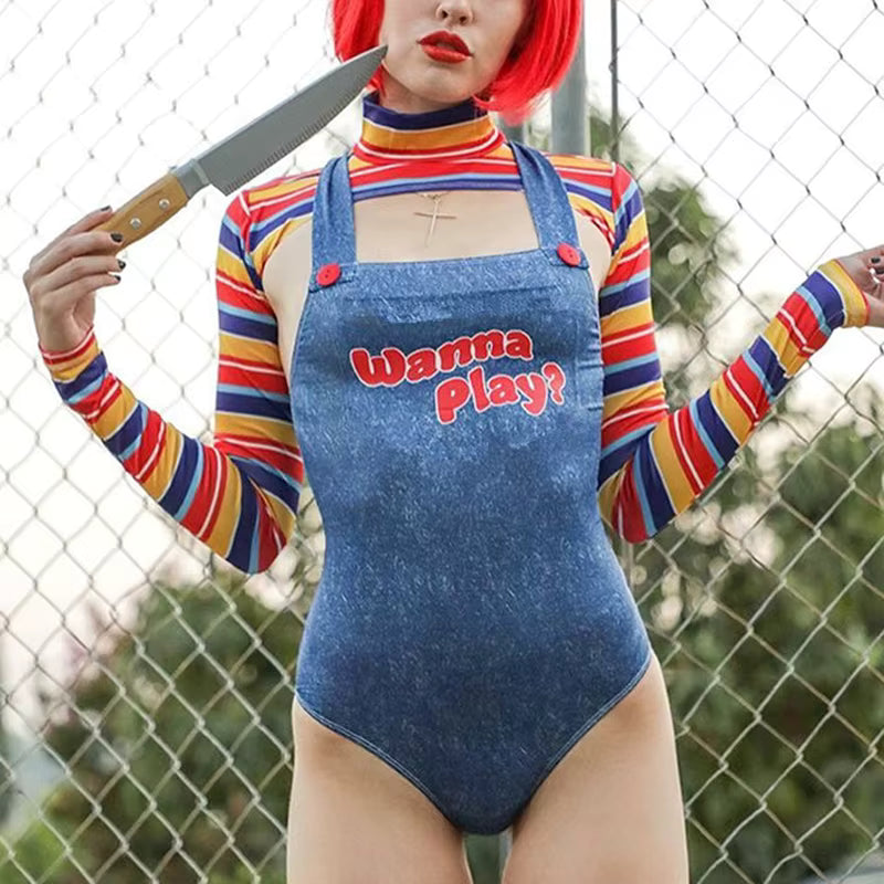 Women's Costume Bodysuit Horror Movie Character Design 4
