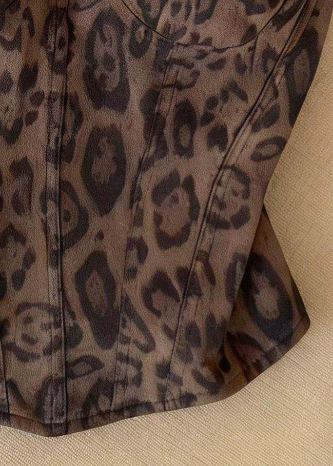 Women's Crop Top Leopard Print Going Out Style 3