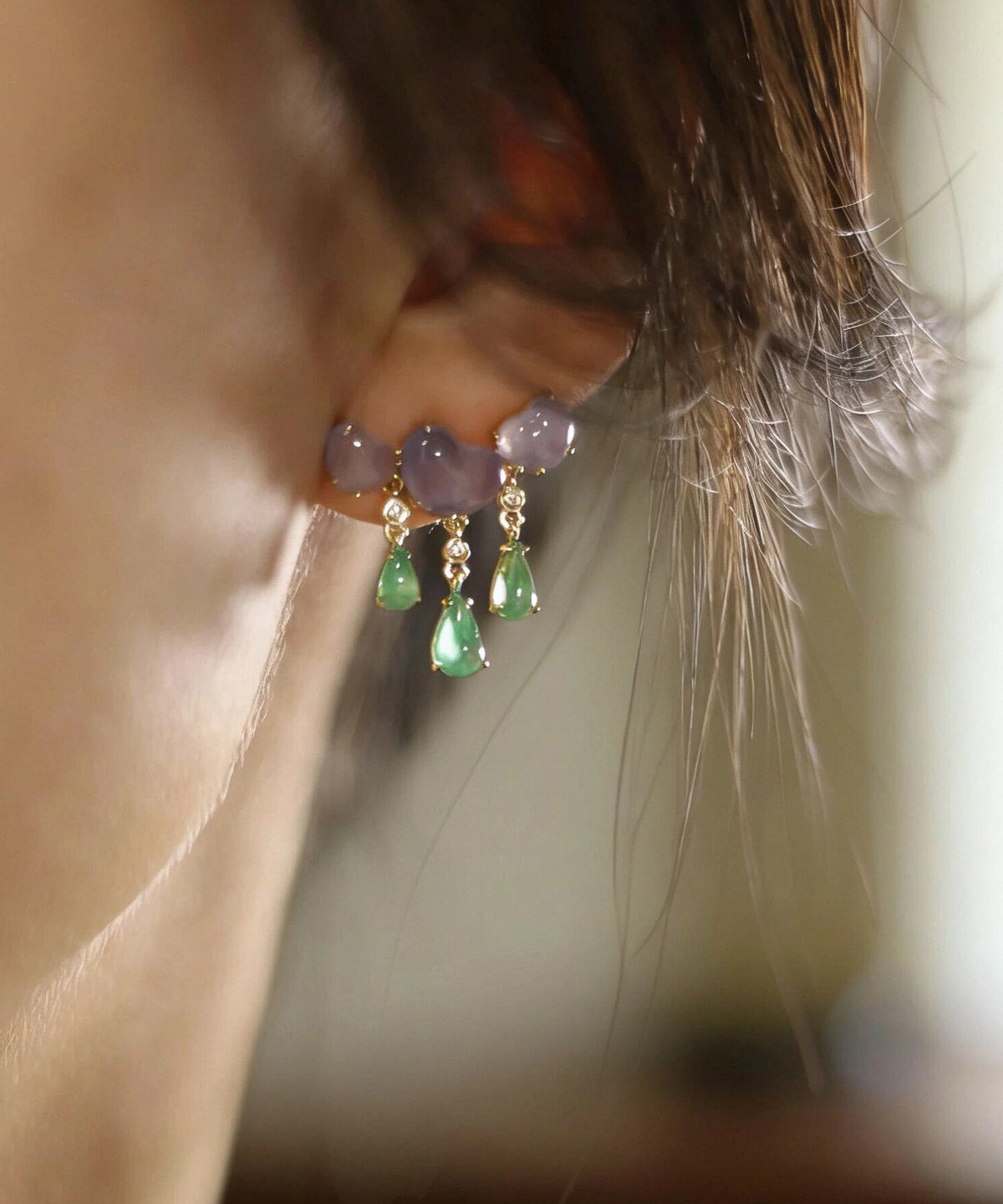 Women's Drop Earrings Colorblock Tassel Design 4