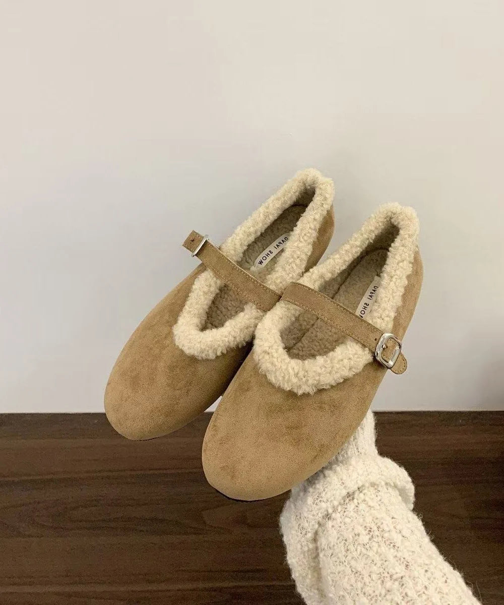 Women's Flat Shoes Buckle Strap Round Toe 4