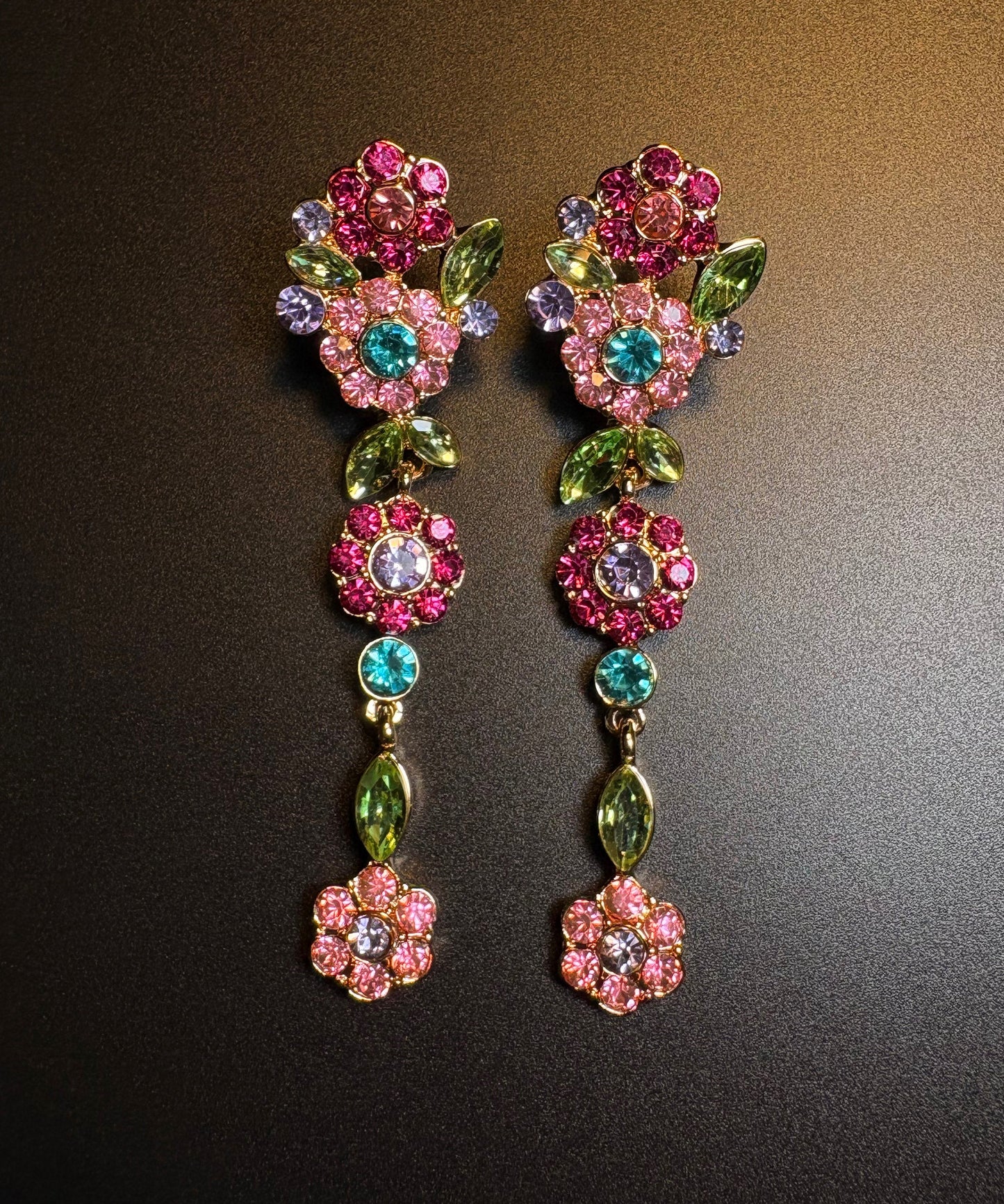 Women's Floral Drop Earrings Rainbow Alloy Design 4