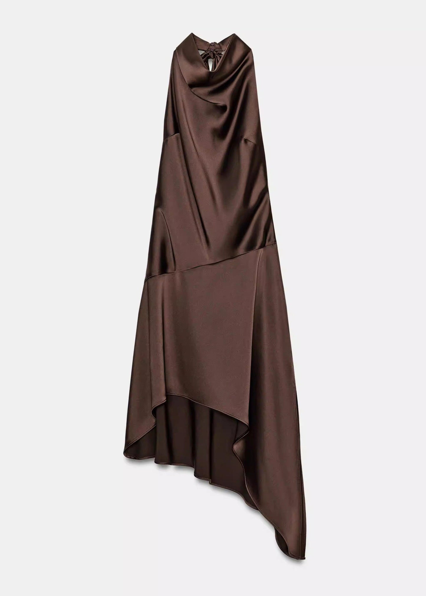 Women's Halter Dress Asymmetrical Backless Casual 4