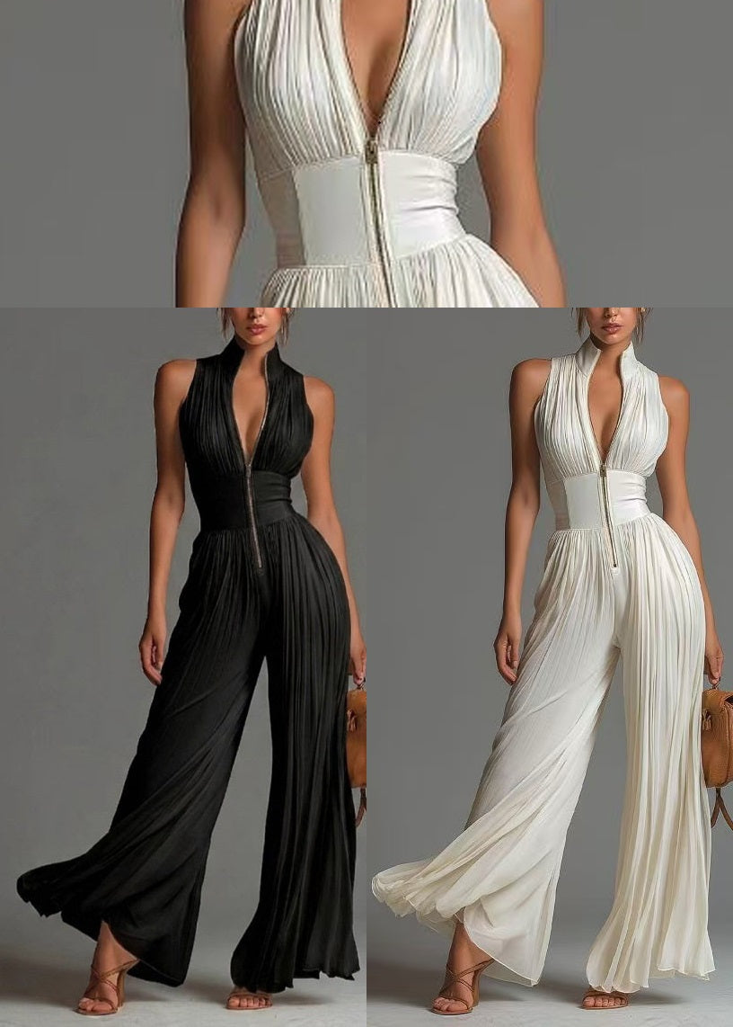 Women's Jumpsuit Textured Zip-Up Design 4