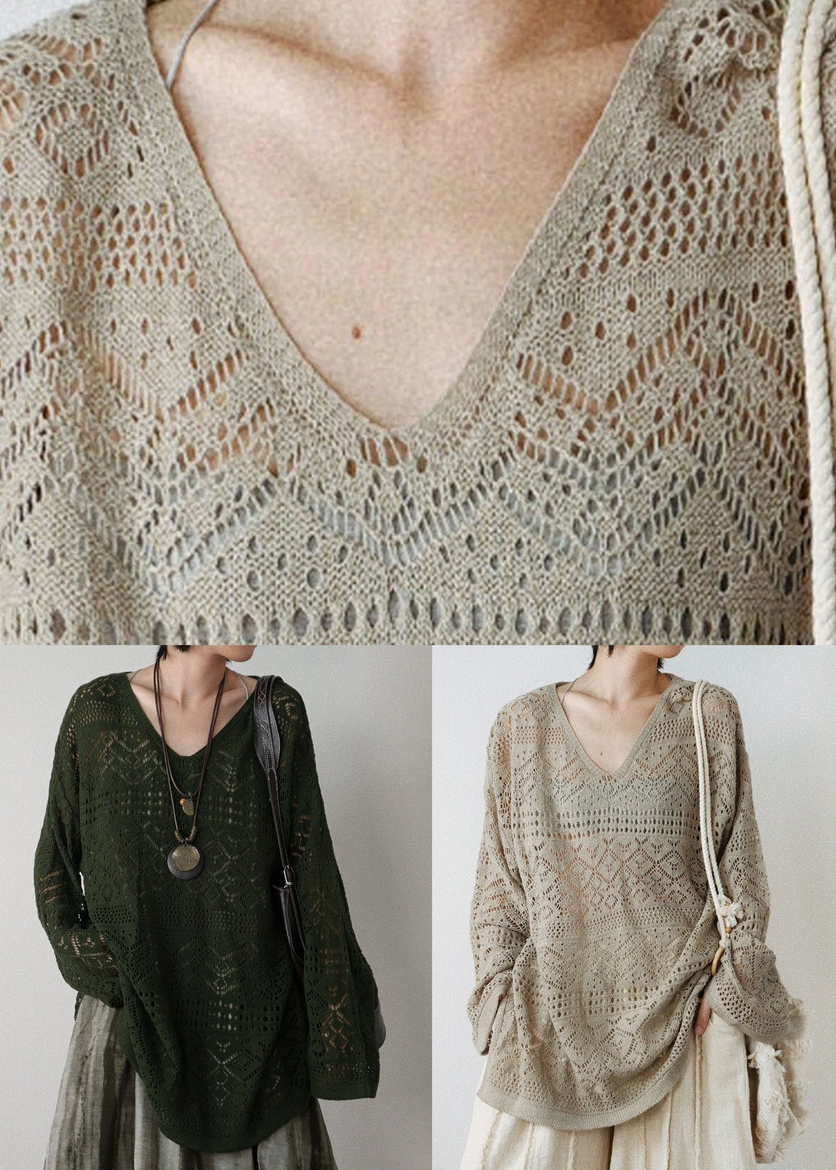Women's Knit Top Hollow Out Fall Style 4