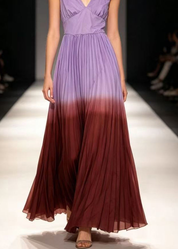 Women’s Long Dress Colorblock Backless Spaghetti Strap 4