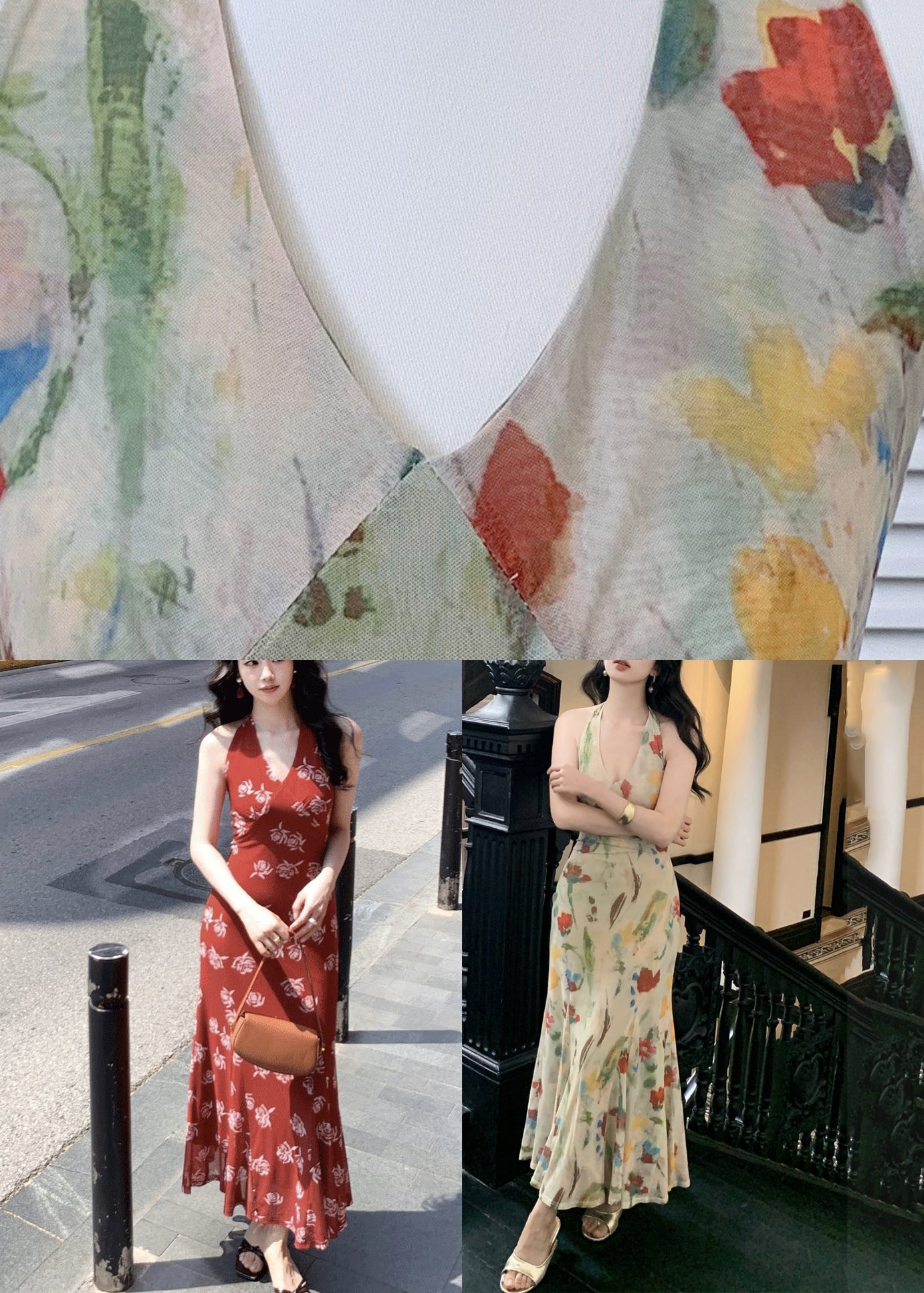Women's Long Dress Halter Print Sleeveless 4
