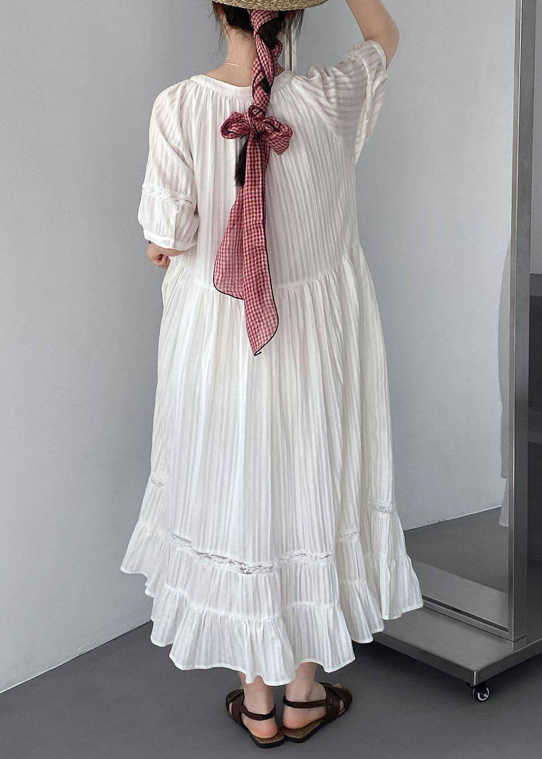 Women's Long Dress Lace-Up Casual Summer Style 4