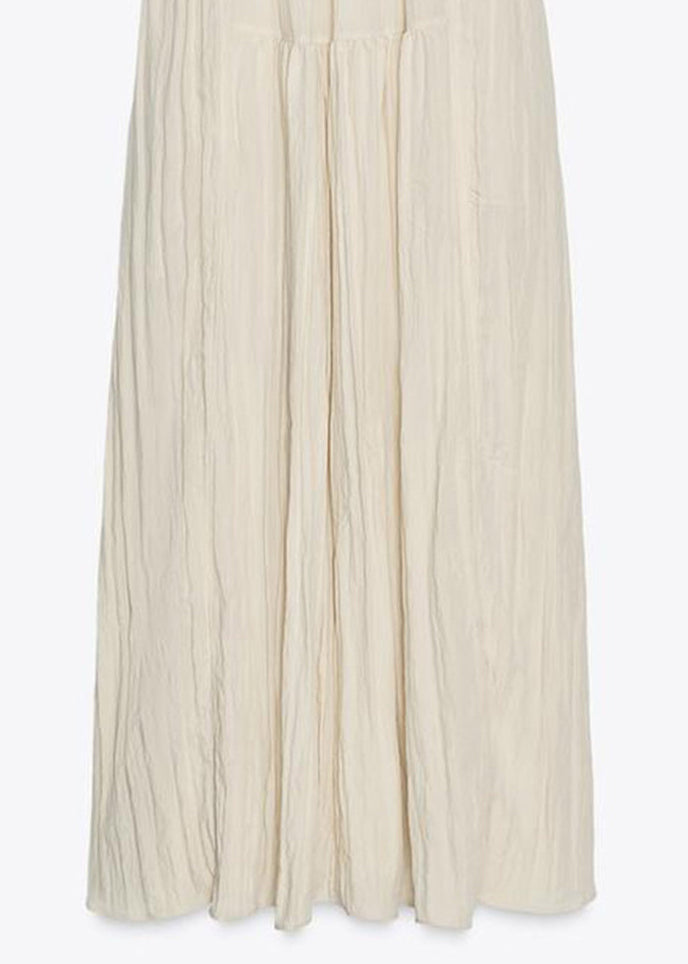 Women's Long Dress Lace-Up Wrinkled Style Summer 4