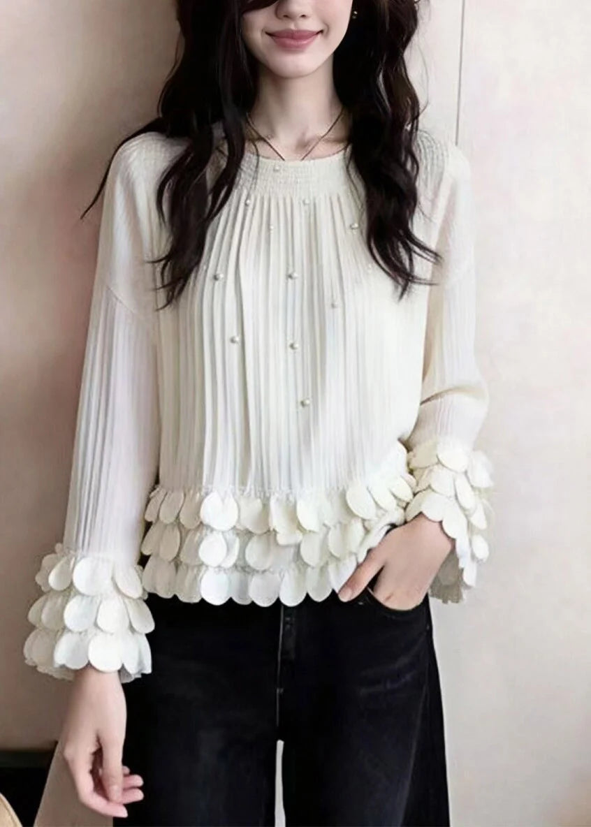 Women's Long Sleeve Patchwork Top O-Neck 4