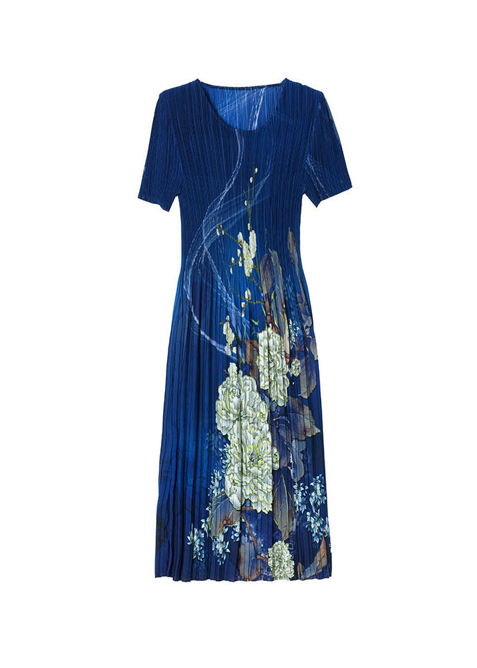 Women's Loose Dress O Neck Printed Summer Style 4