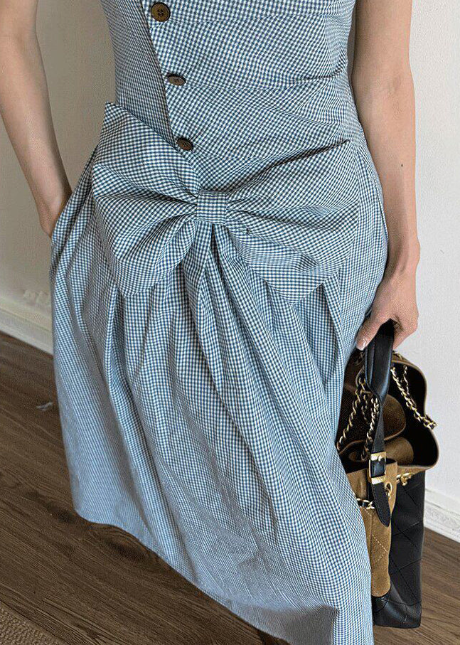 Women's Maxi Dress Casual Plaid Short Sleeve 4