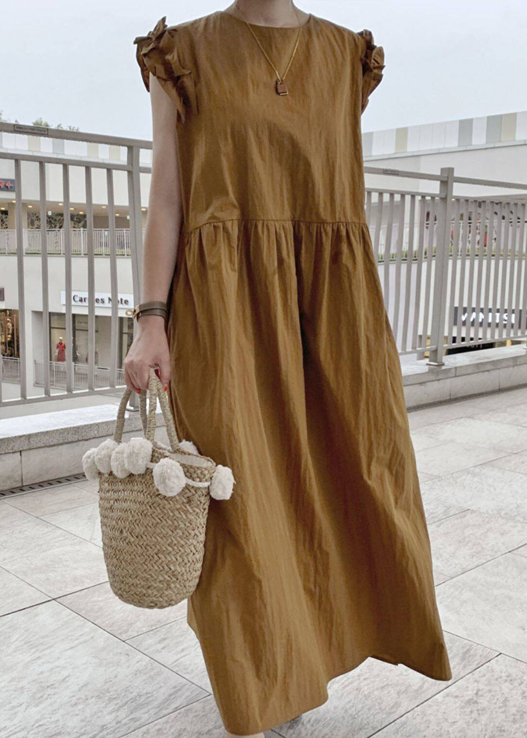 Women's Maxi Dress Scallop Trim Summer Style 4