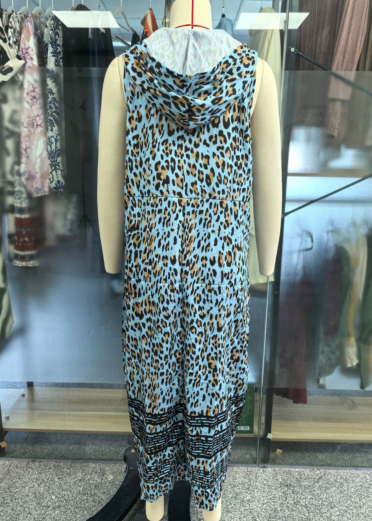 Women's Maxi Dress Sleeveless Boho Style Hooded 4