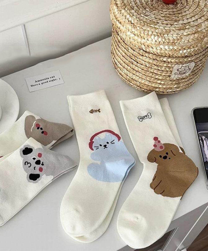 Women's Mid-Calf Socks Cartoon Design 4