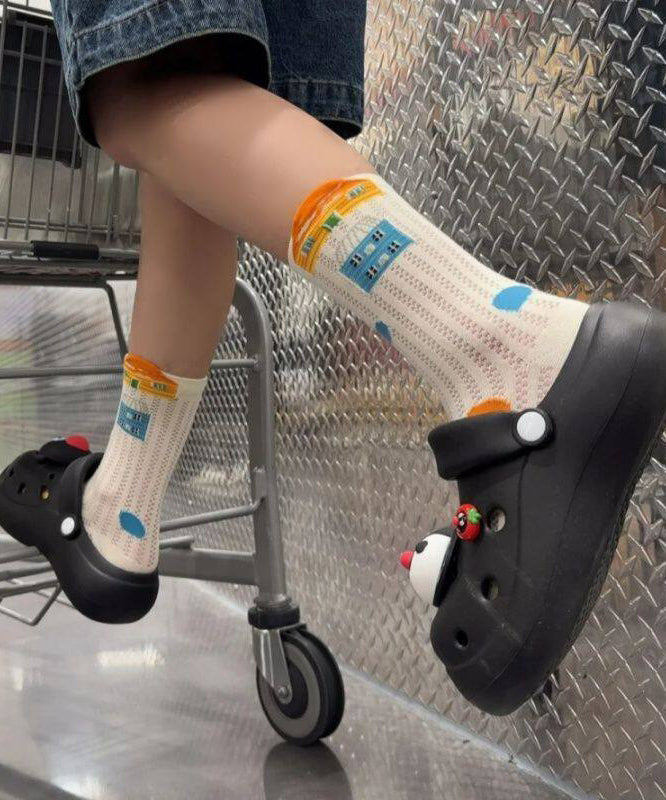 Women's Mid Tube Socks Cartoon Pattern 4