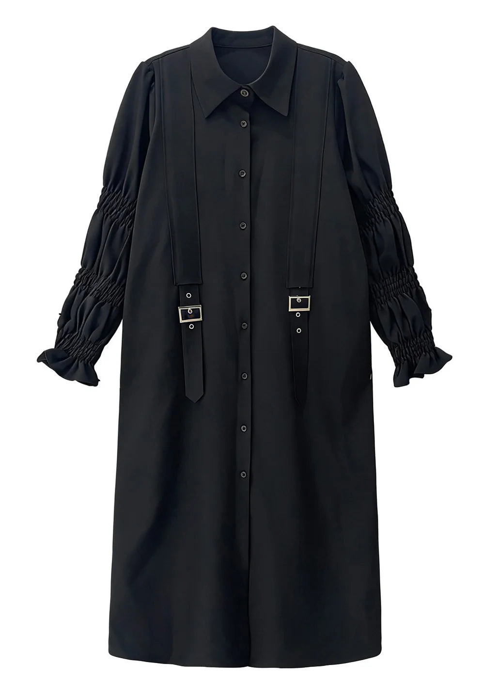 Women's Shirt Dress Oversized Puff Sleeve 4