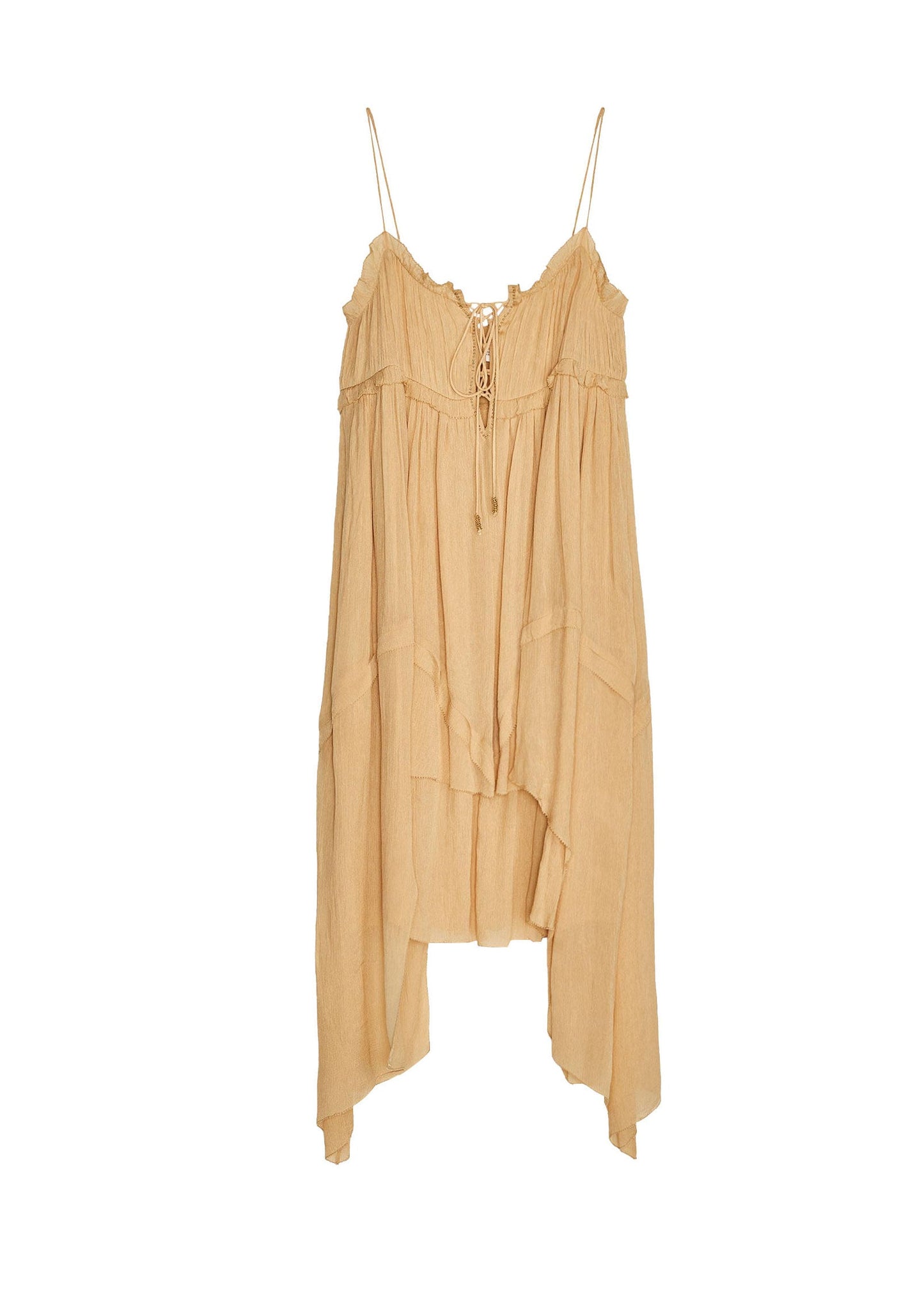 Women's Summer Dress Asymmetrical Ruffled Spaghetti Strap 4