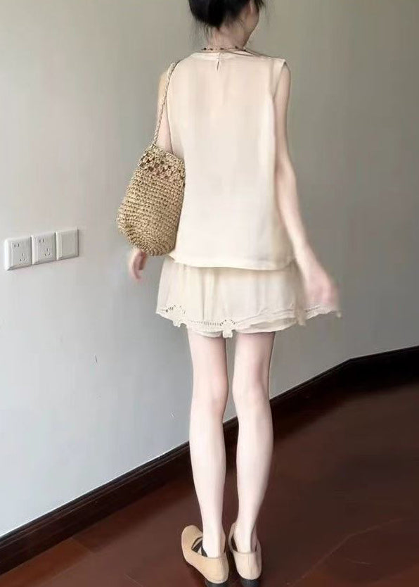 Women's Two-Piece Set Sleeveless Ruffled Vintage Style 4