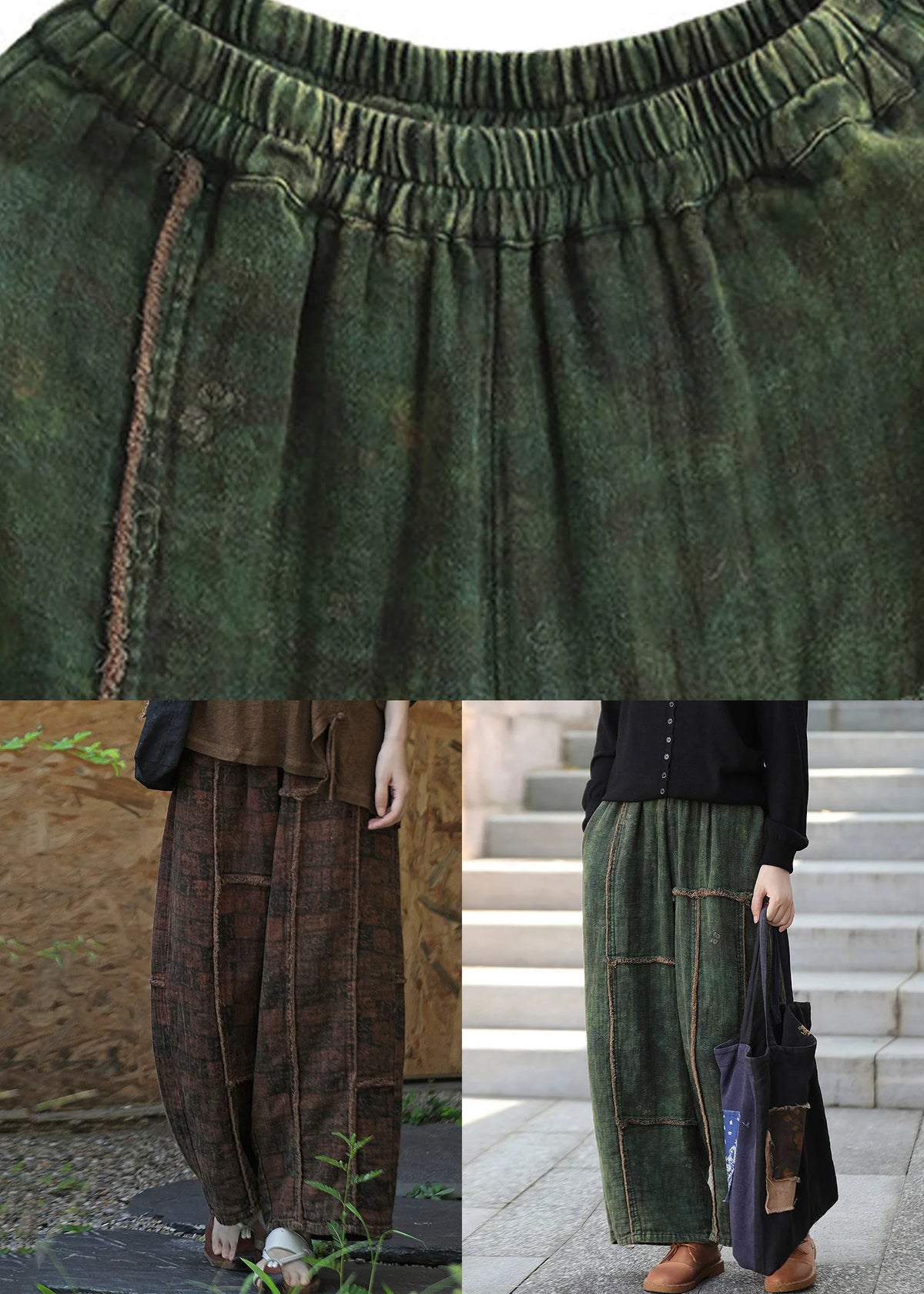 Women's Wide Leg Pants with Elastic Waist and Pockets 4
