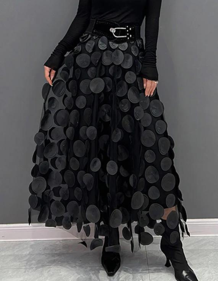 Women's 3D Polka Dot Tulle Mesh Skirt