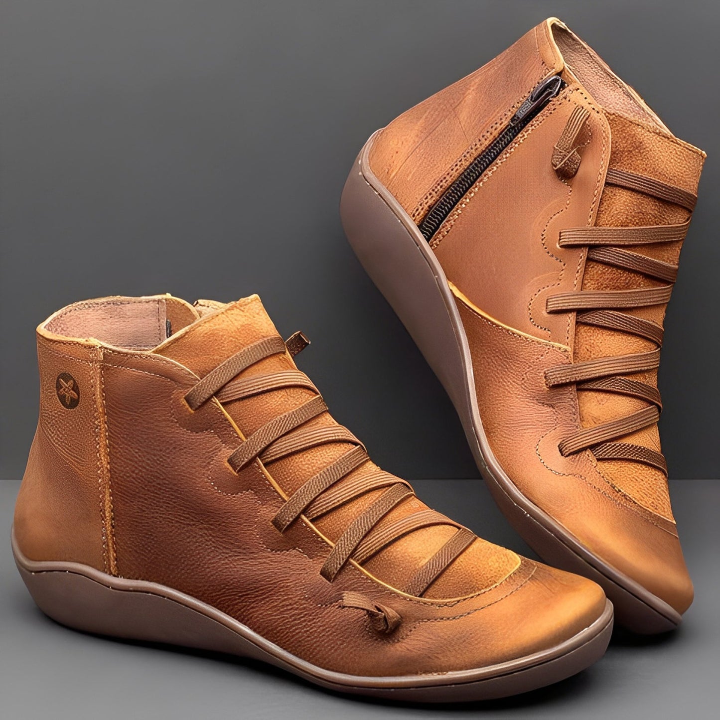 Women's Ankle Boots Fashionable Faux Leather Black Elegant Comfortable