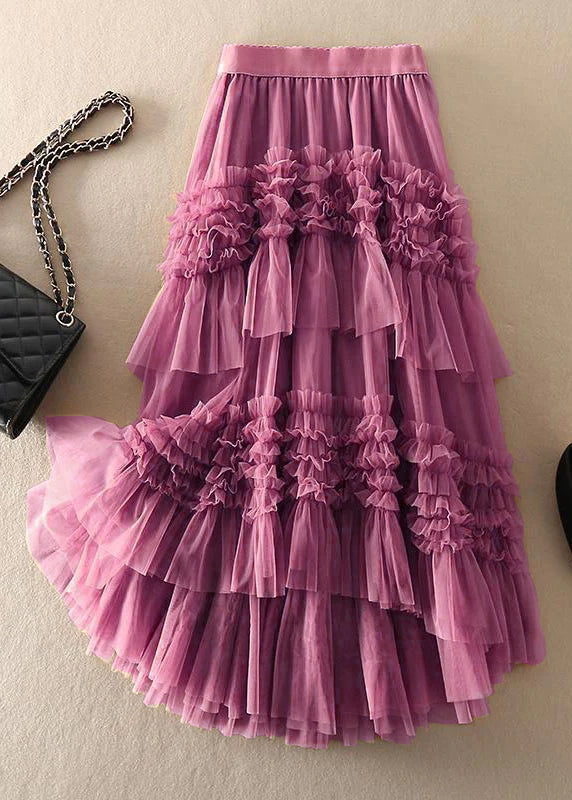 Women's Asymmetric Layered Tulle Skirt