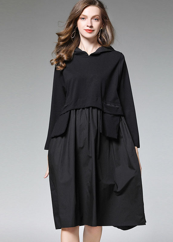 Women's Autumn Dress With Long Sleeves And Pockets