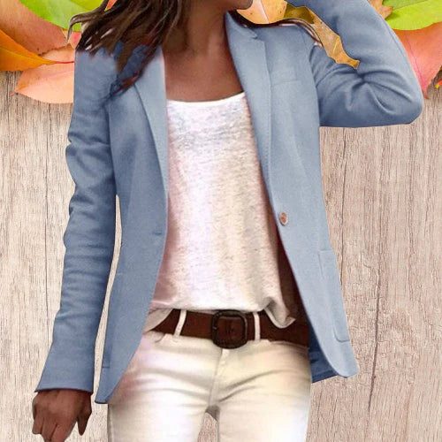 Women's Blazer With Lapels And Long Sleeves