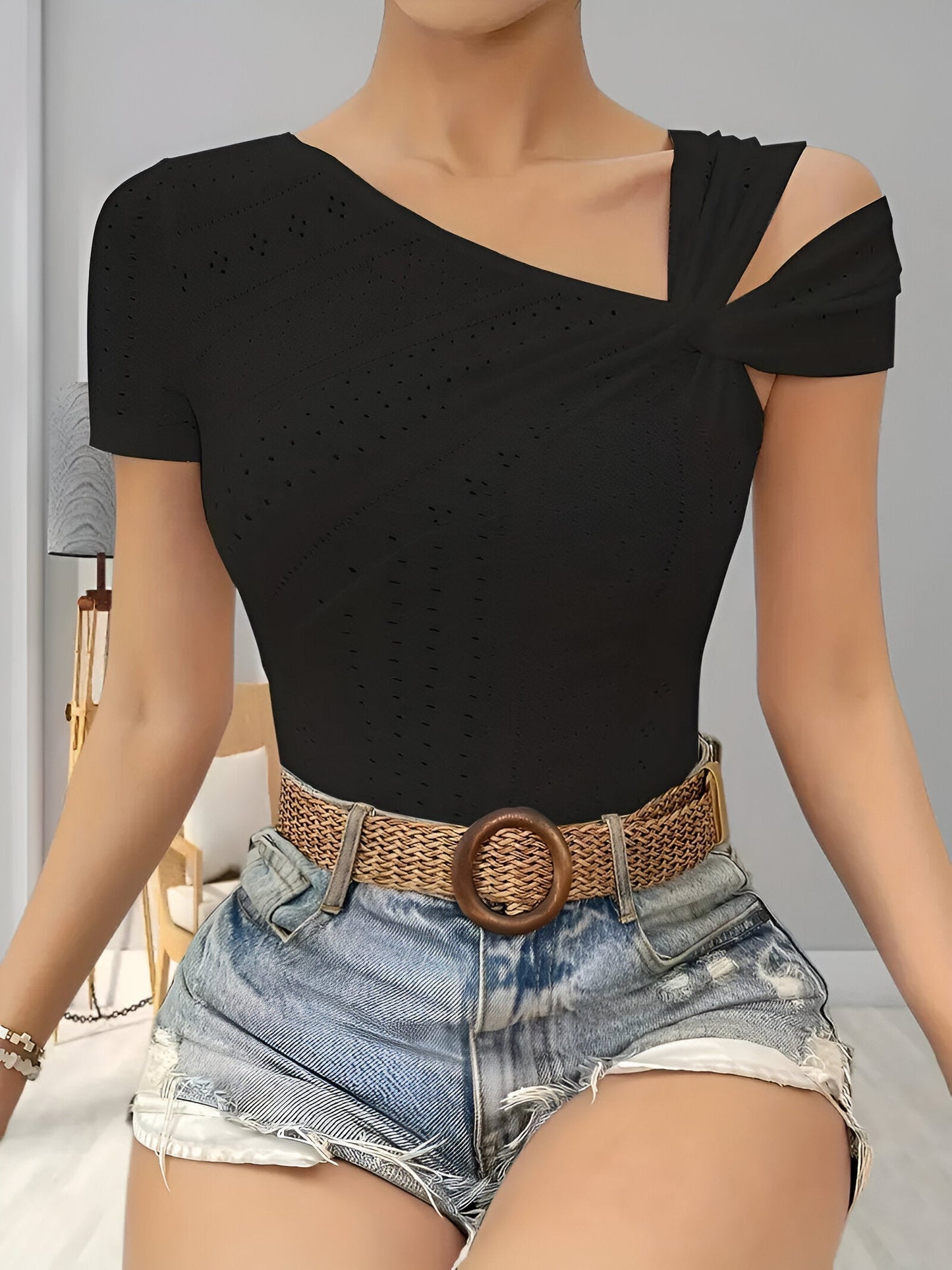 Women's Blouse Asymmetric Soft Fabric Elegant Style