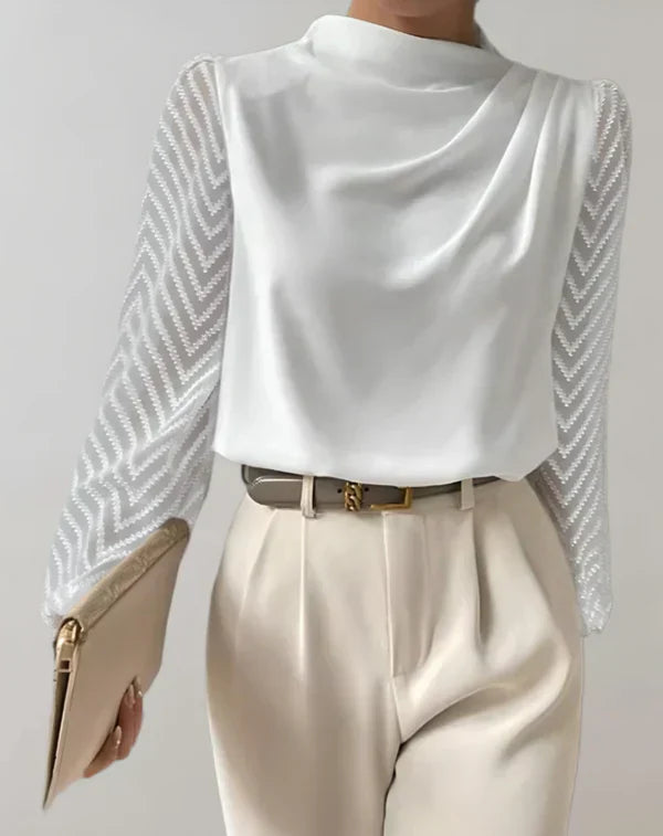 Women's Blouse Elegant Round Neckline Light Fabric