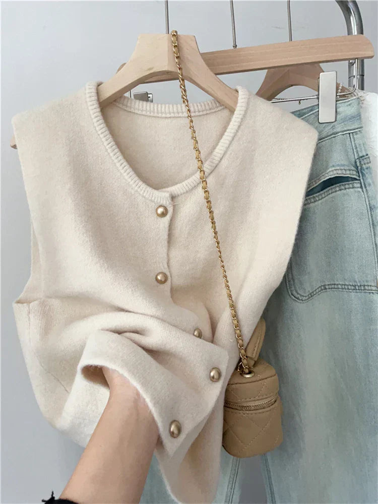 Women's Cardigan Classic With Buttons Cotton Blend