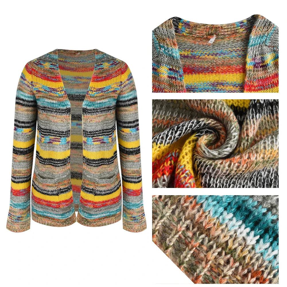 Women's Cardigan Knitted Casual Loose Jacket for Autumn and Winter