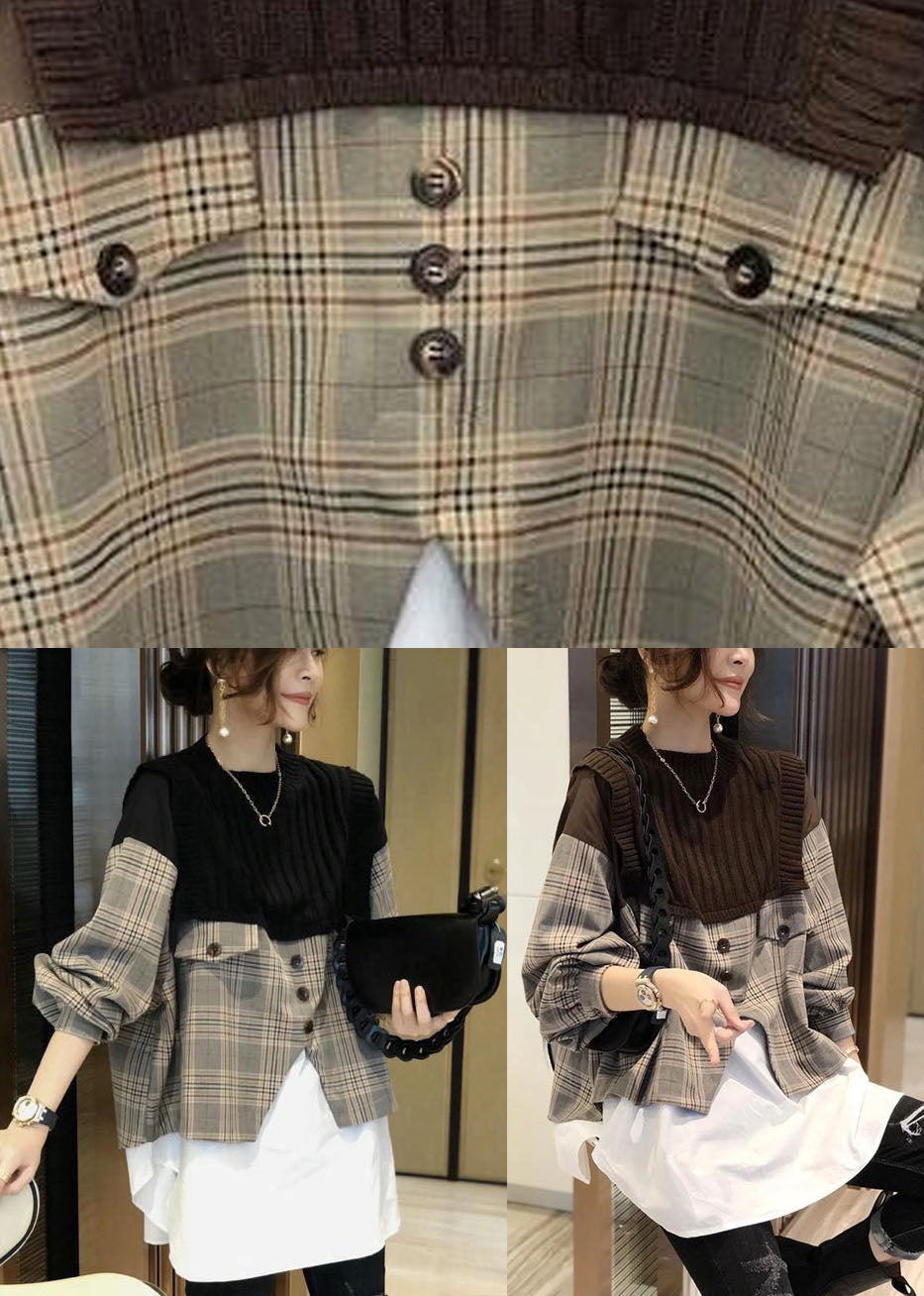 Women's Casual Long-sleeved Checkered Shirt