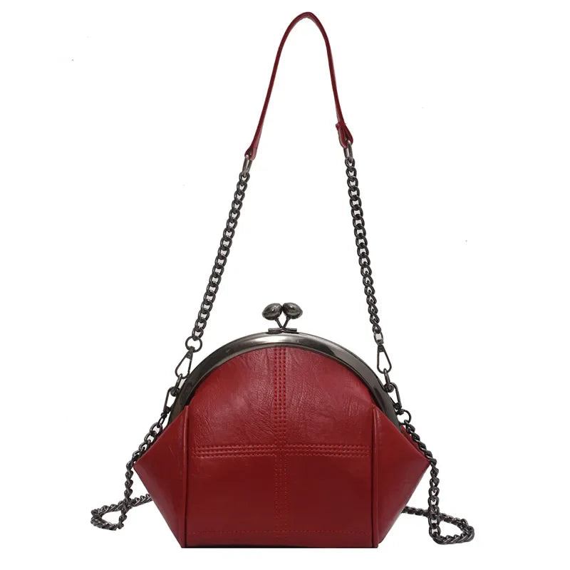 Women's Crossbody Bag Stylish PU Leather with Chain Detail