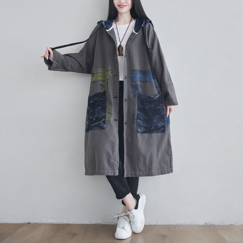 Women's Denim Jacket with Long Sleeves and Buttons