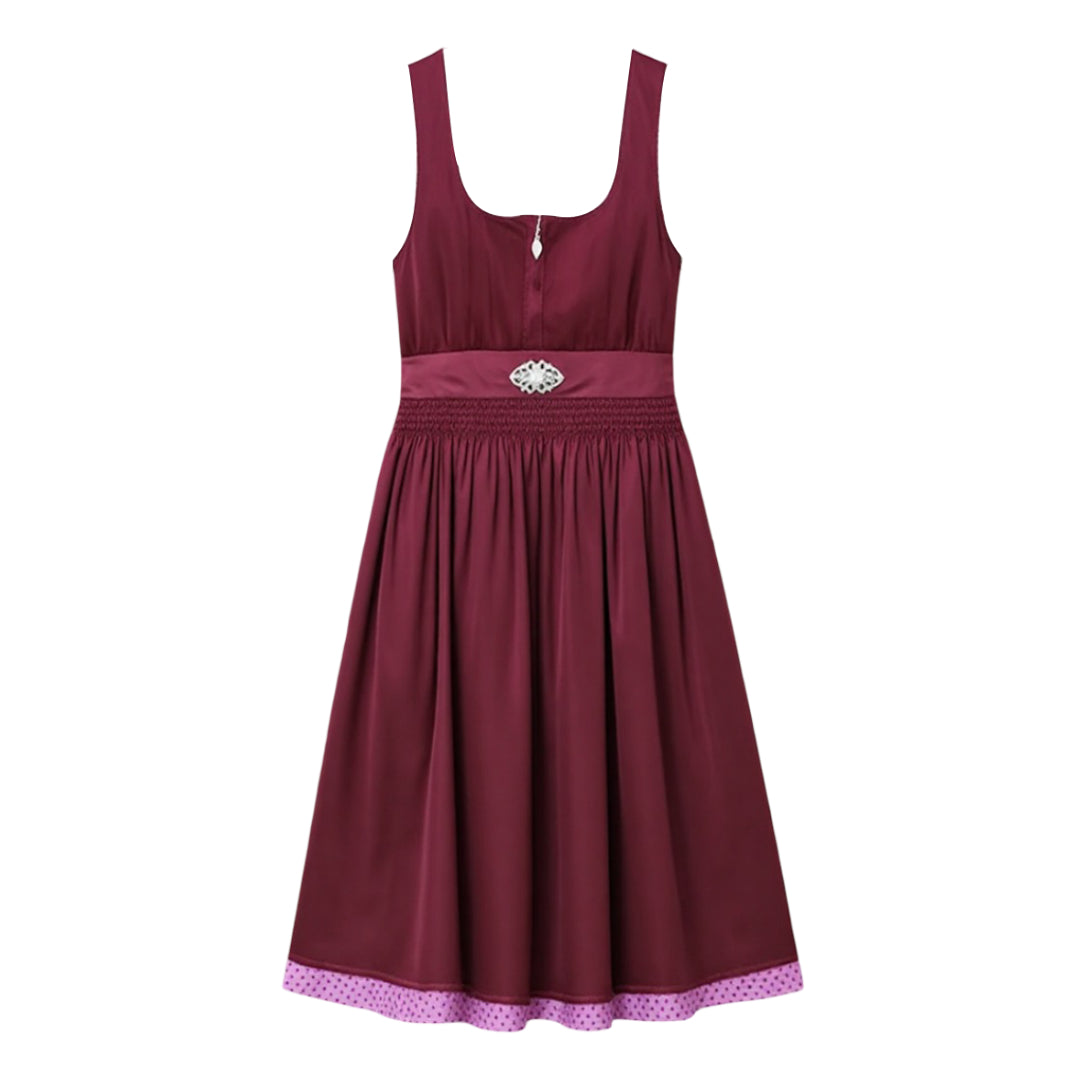 Women's Dirndlkleid with Schürze Lilac Layered High Quality Fabrics