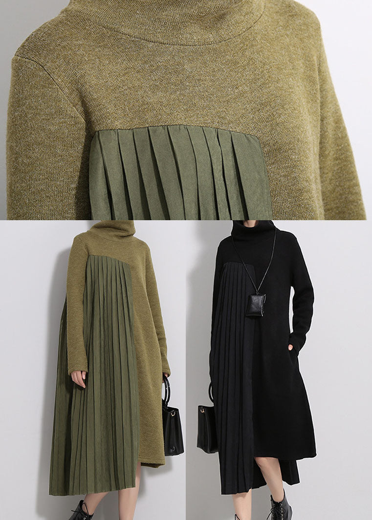 Women's Dress Knitted with Patchwork Style