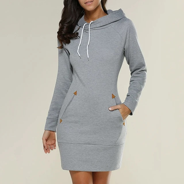 Women's Hooded Dress Casual Style for Winter Days