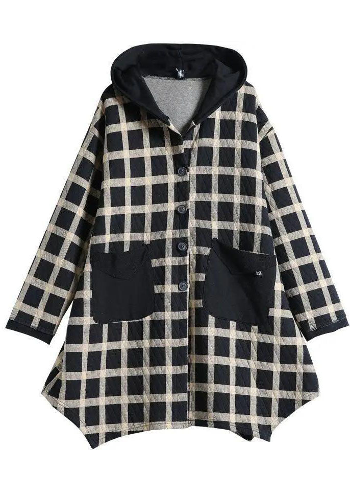 Women's Hoodie With Checked Pockets And Long Sleeves Casual Style