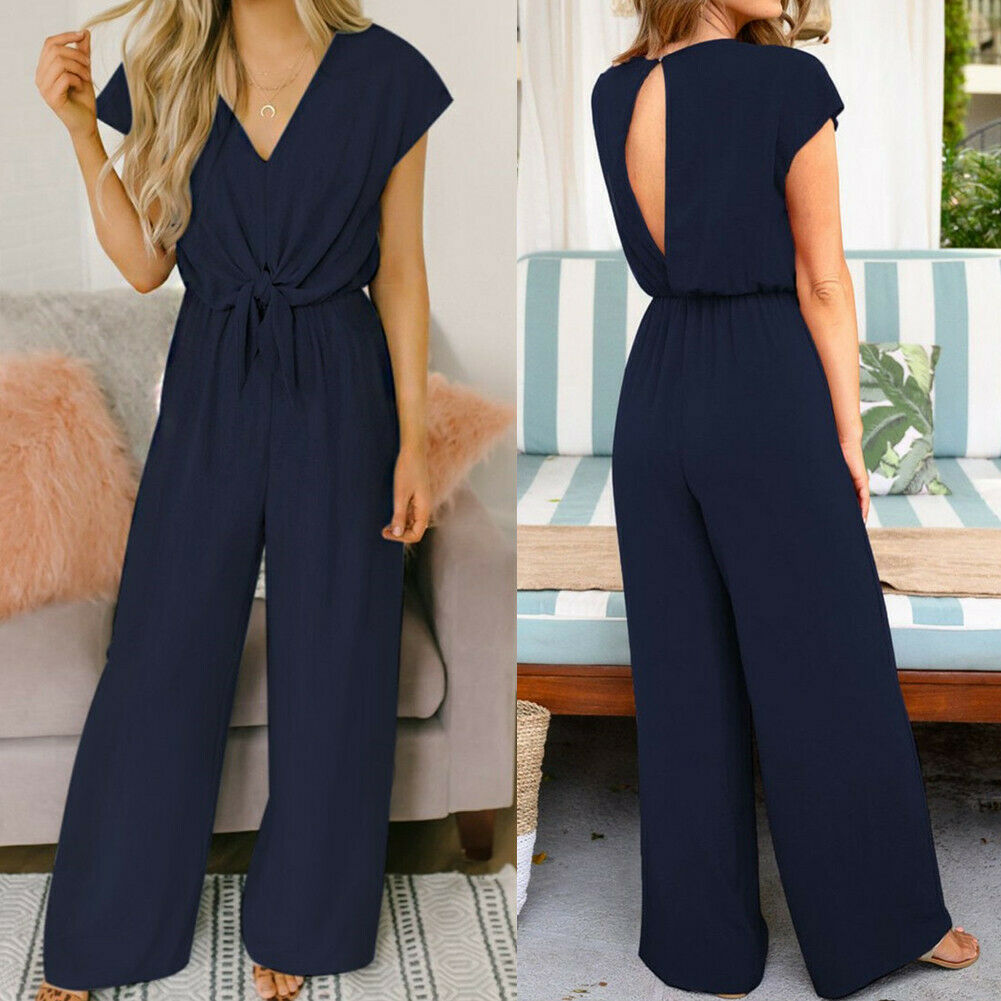 Women's Jumpsuit Airy Style With Wide Legs Of Soft Material