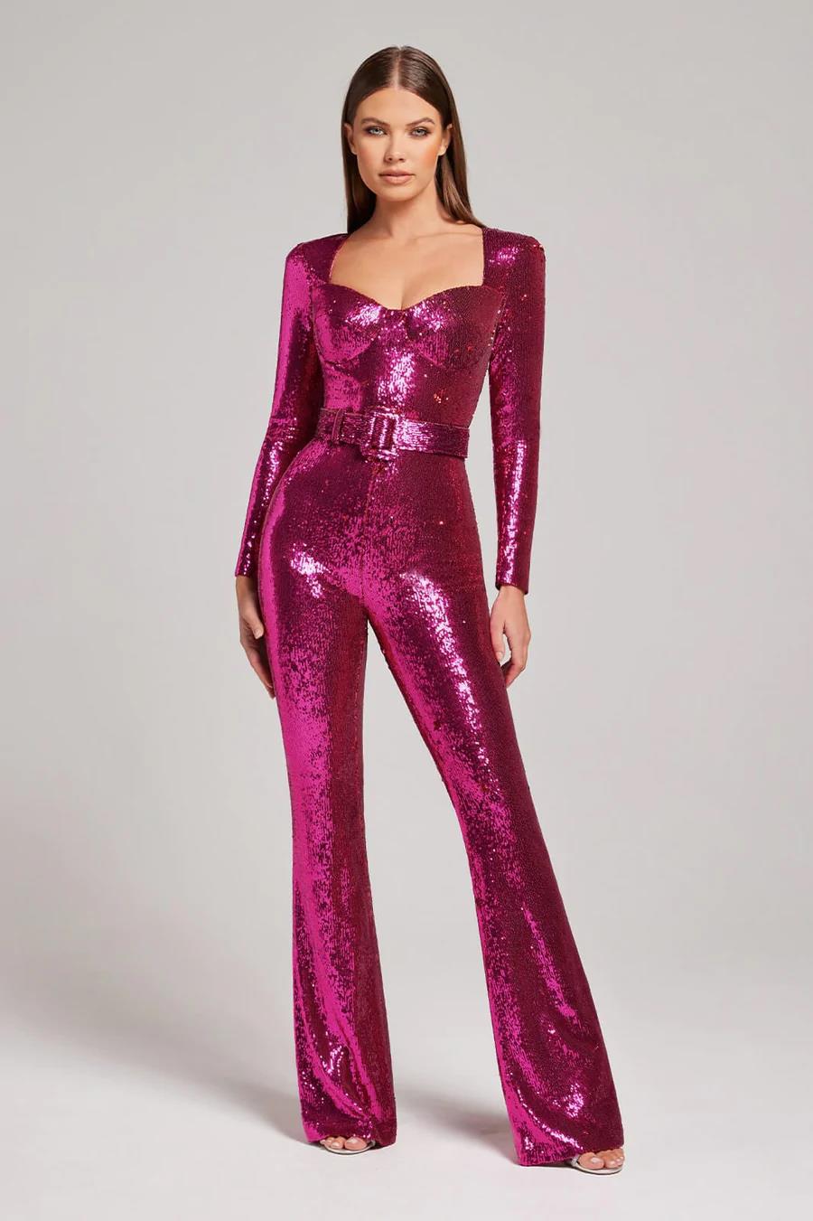 Women's Jumpsuit Festive Tight Polyester With Low Neckline
