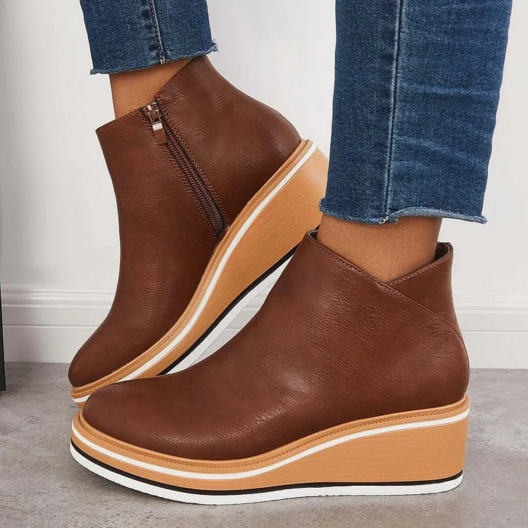 Women's Leather Boots With Warm Lining