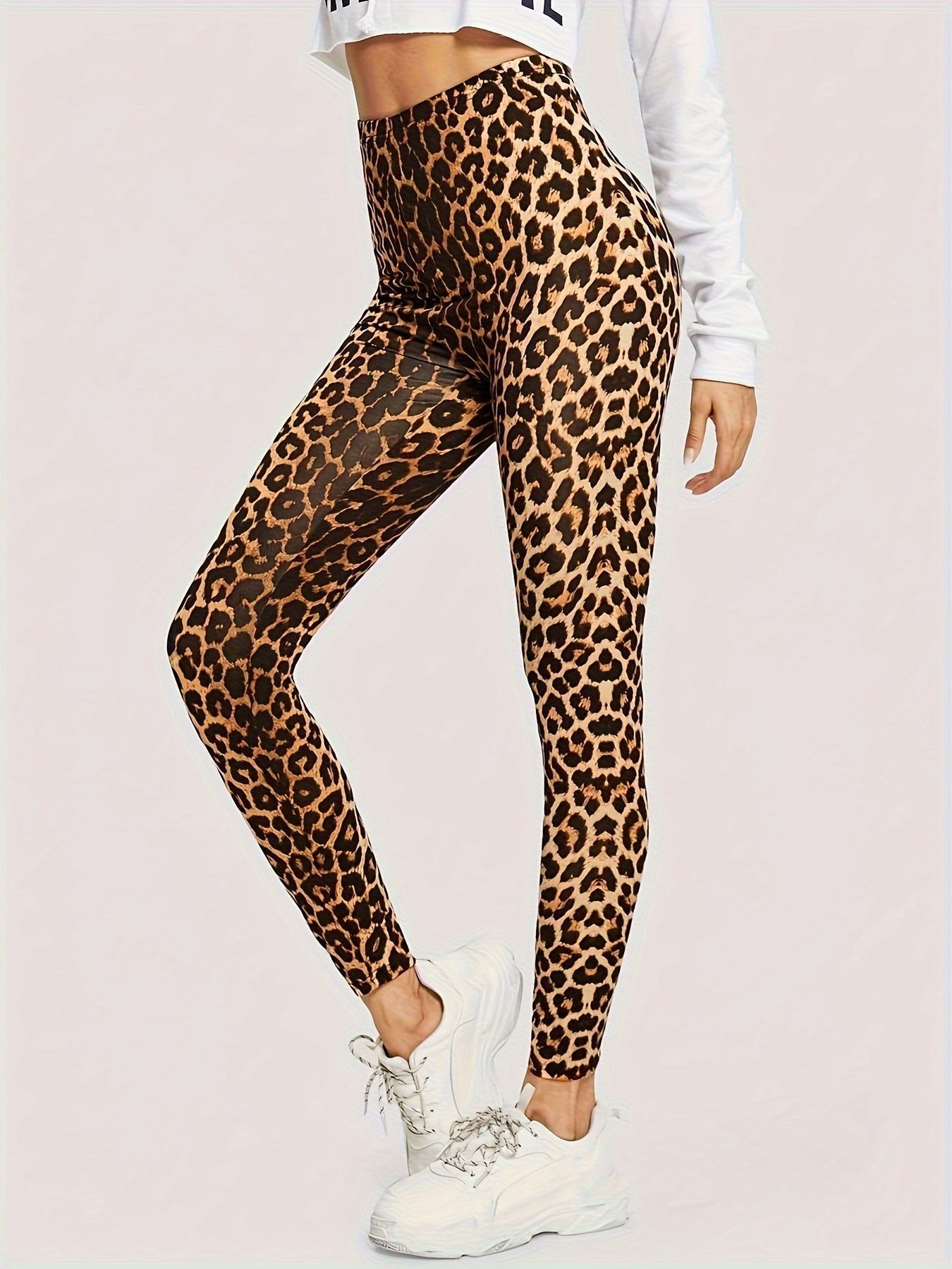 Women's Leggings Leopard Print Stretch Polyester