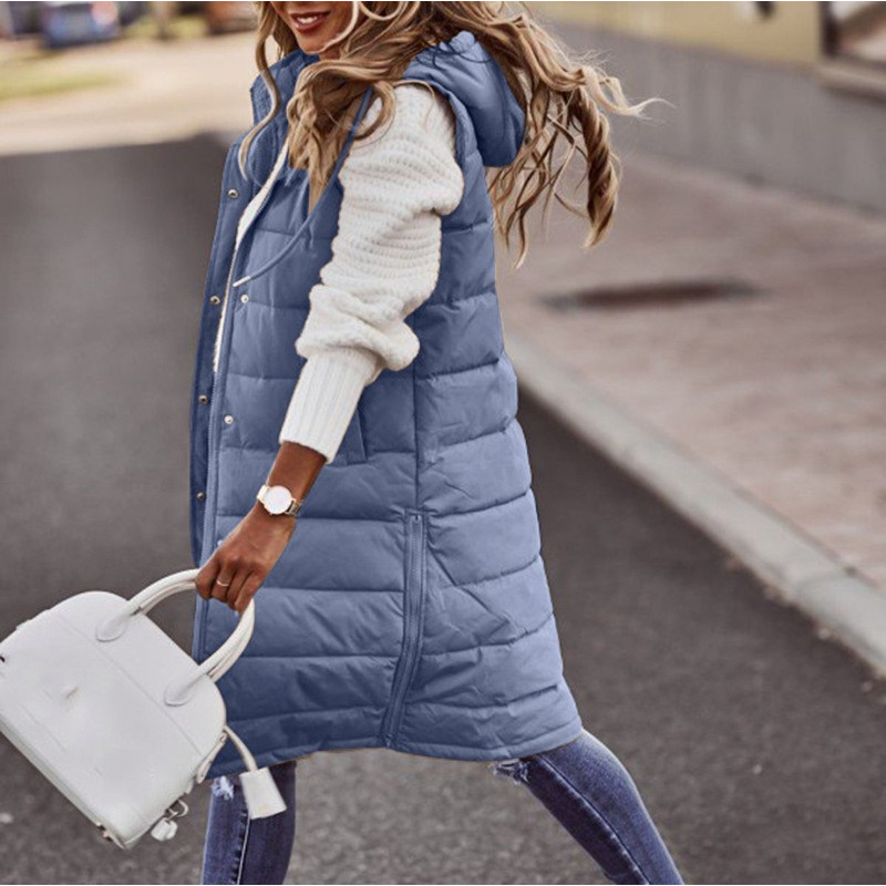 Women's Long Hoodie Vest Casual Trendy